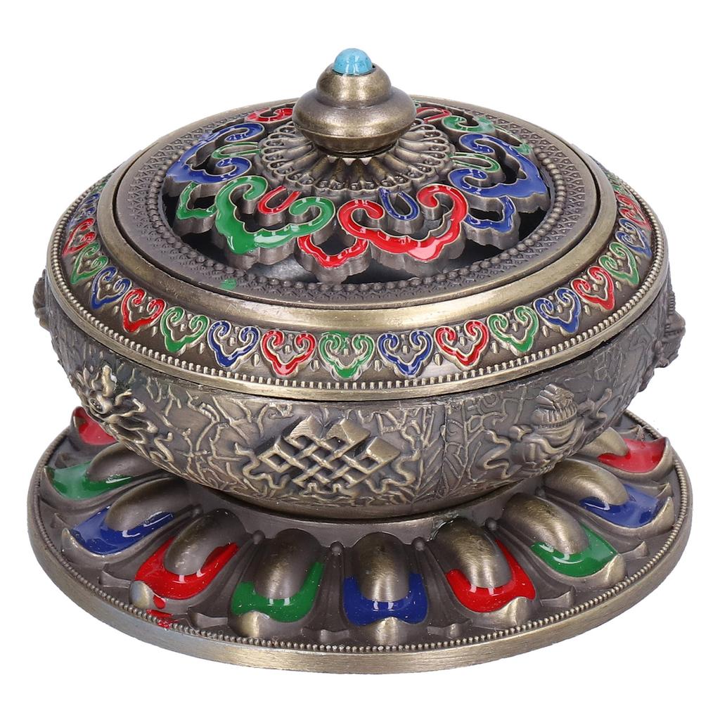 Vintage Incense Burner Copper Alloy Incense Holder for Living Room Tea Ceremony OrnamentsGreen