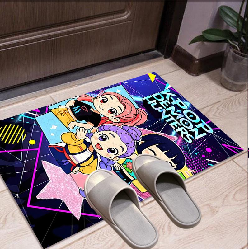 KPop Demon Hunters Pattern Rug, Indoor/Outdoor Mat, for Picnic, Gameroom, Bedroom, Office, Living Room, Home Decor Carpet, Birthday Gift
