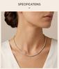 Women's Cubic Zirconia Tennis Necklace, Stainless Steel CZ Chain Crystal Choker Rhinestone Necklace, Luxury Wedding Women Gift