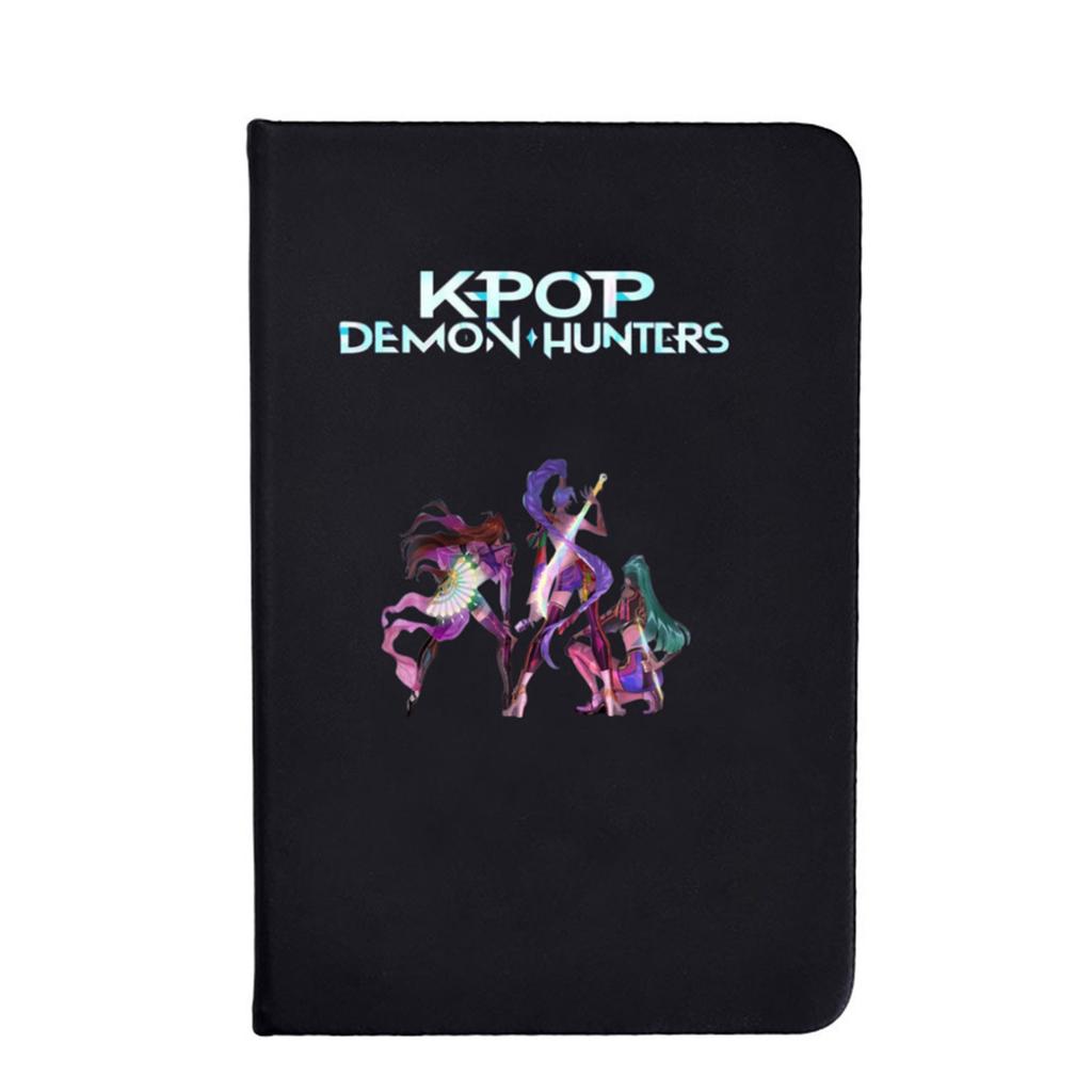 Student Classroom Notebook Cartoon Printed Portable Imitation Leather Black Notebook Creative Notebook