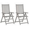 VidaXL Garden Reclining Chairs Set of 2 and Cushions Acacia Wood 3064700
