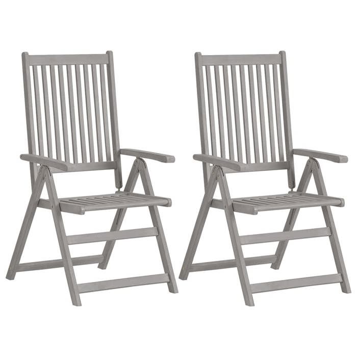 VidaXL Garden Reclining Chairs Set of 2 and Cushions Acacia Wood 3064700
