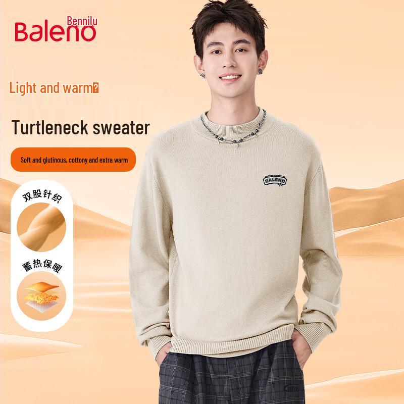 Baleno Men's Fleece-Lined Mock Neck Sweater