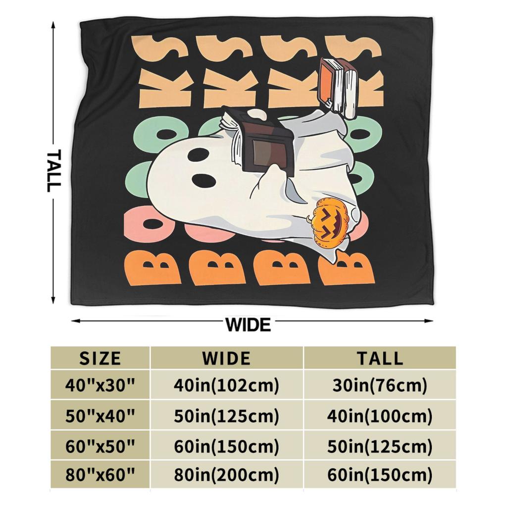 Ghost Reading Blanket Quality Warm Soft 2025 New Halloween Throw Blanket Winter Kid Adult Couch Chair Sofa Bed Fashion Bedspread