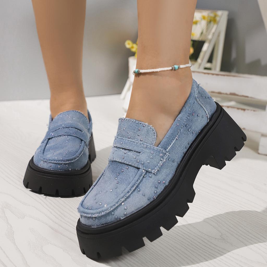 Fashion Womens Loafers Shoes Autumn Round Toe Casual Female Sneakers Flats Slip-on Clogs Platform Fall Summer Comfortable Big Size Dress