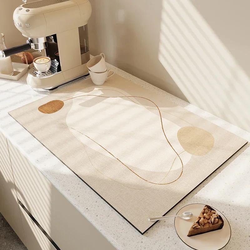 Rutschfeste Tischmatte für Kaffeemaschine, Saugfähig, Schnelltrocknende Tischdecke, Heimküchengeschirr, Trockenunterlage, Estera Para Secar
