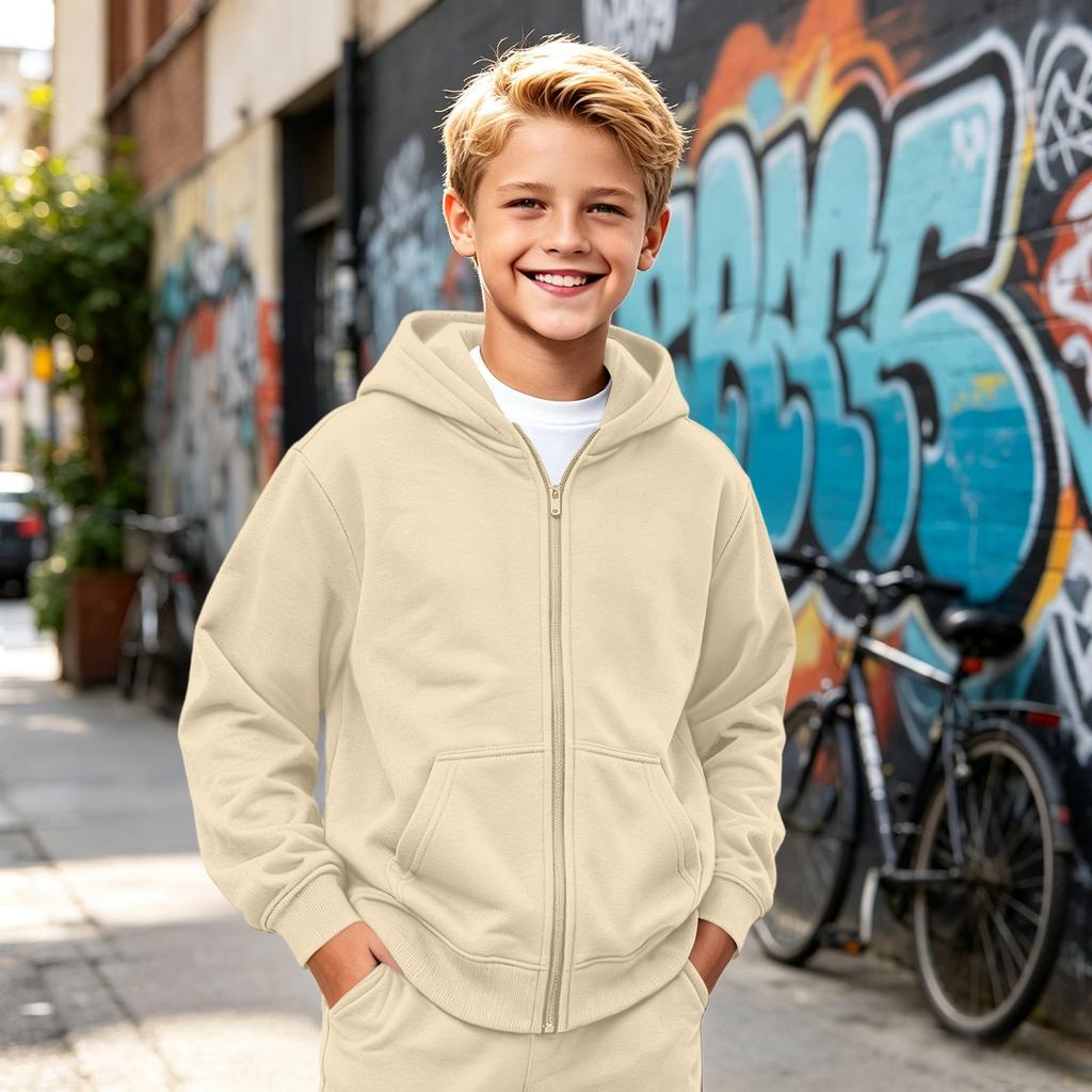 Kinder Kapuzenpullover mit Reißverschluss Sport-Sweatshirt Jacke für Jungen und Mädchen Freizeit Outdoor Kleidung