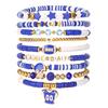 Game Day Bracelets Stackable Sports Football Charm Bracelets Elasticated Football Themed Bracelets Set