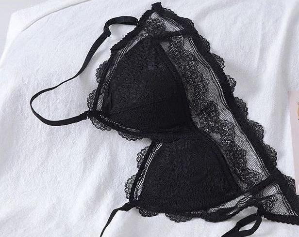 Low Back Bralette Ladies U Backless Invisible Lace Bra Polka Dot Mesh Ultra Thin Underwear Women Lingerie Tank Top Bras