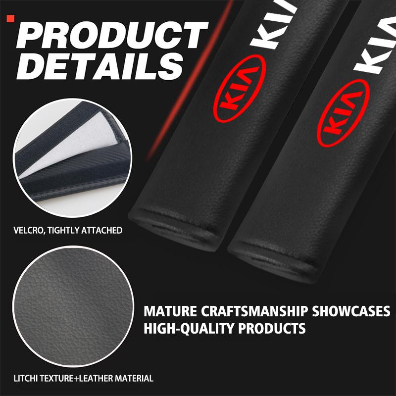 For KIA Car Seat Belt Leather Safety Shoulder Cover Protection Pad Ceed Sportage Rio K5 K2 Optima Cerato Venga Sedona