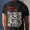 QR Code Personalized Unisex Tee - Wanna Marry Me, Wanna date, Custom T-shirt, Heavy Cotton Shirt