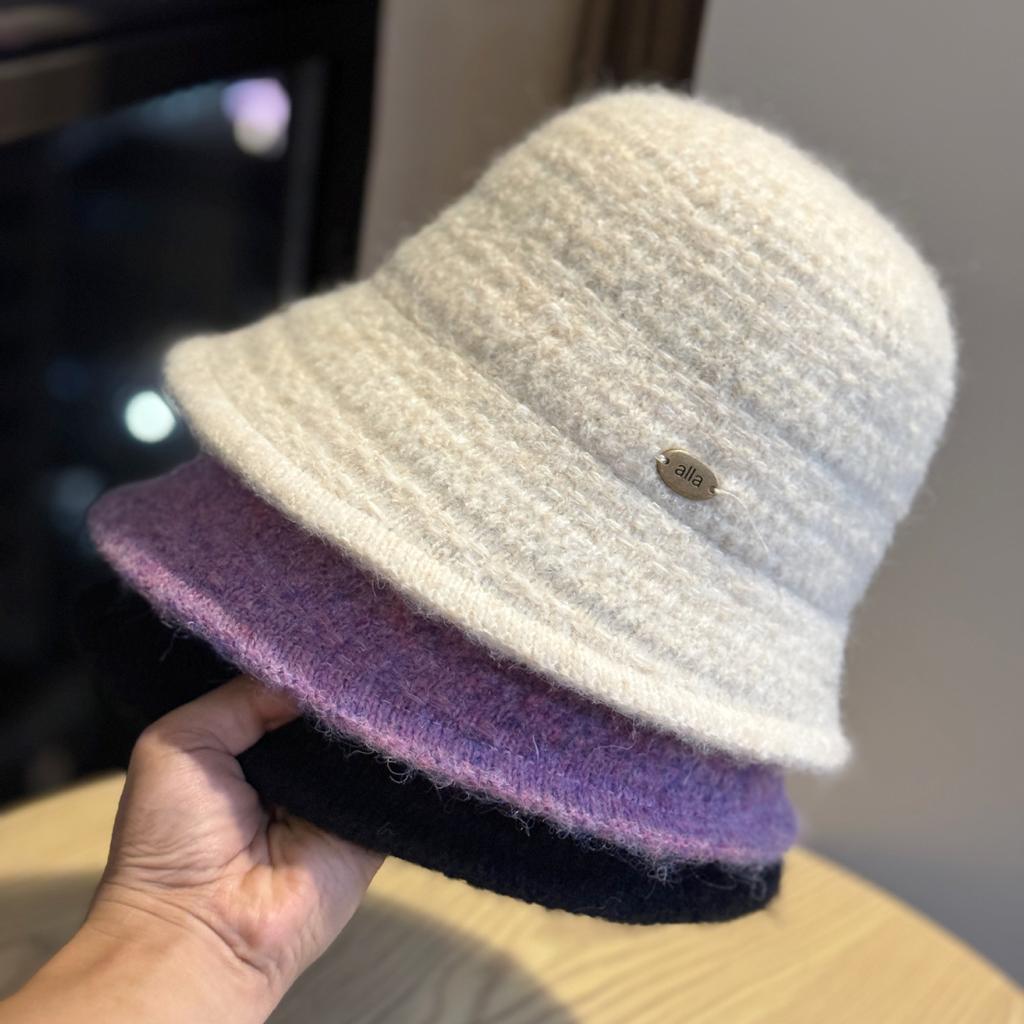 Korean Style Irregular Knitted Fisherman Hat for Women New Autumn and Winter Large Head Circumference Plush Warm Hat Basin Hat Trendy