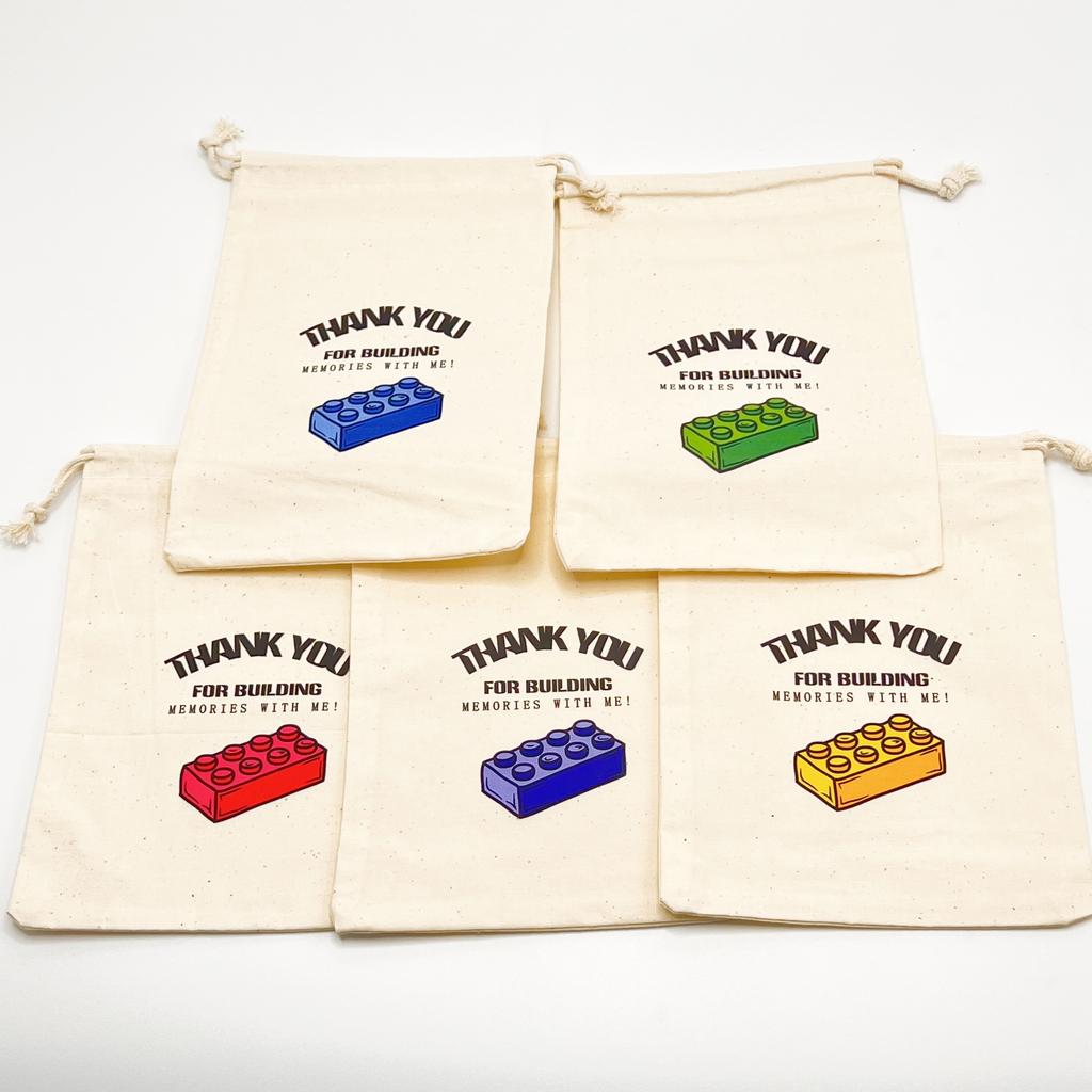 5pcs thank you For Building Memories with me Bags boy girl Birthday Party decoration gift Children's birthday bag