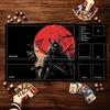 Japanese Samurai Red Dragon Theme Large Game Playmat Nonslip Rubber Card Game Mat Keyboard Pad For Tabletop Card Gaming Setup