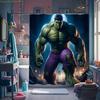 1pc MARVEL Hulk Shower Curtain with Hulk Logo & Hulk Design - & Comic-Themed Bathroom Decor, Machine Washable Bathtub Divider