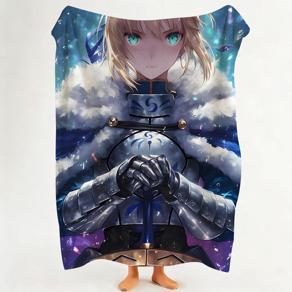 Game F Fate G Grand O Order  Flannel  Blanket Suitable for Sofa Living Room Bedroom