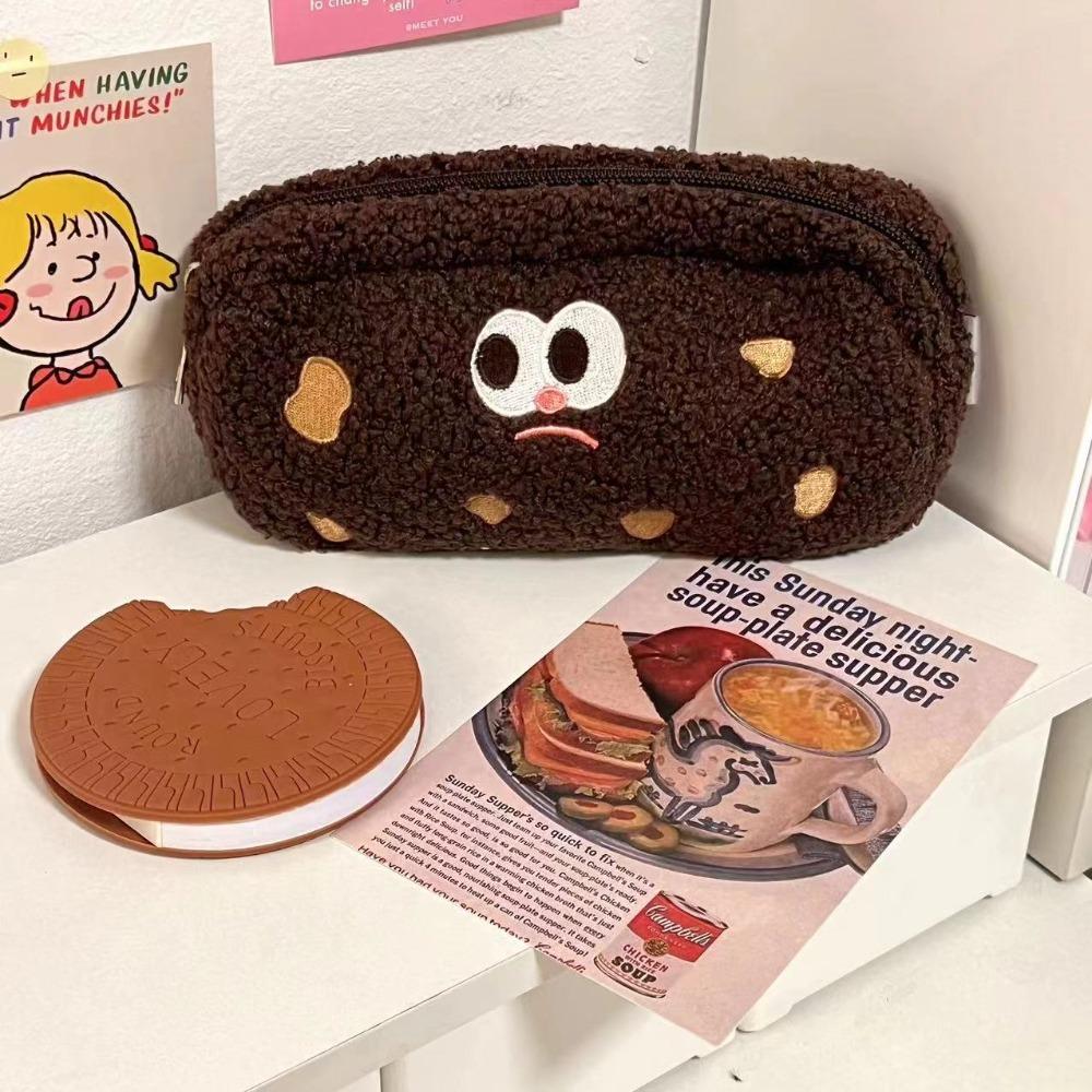 

Мешки для ручек для печенья на металлической молнии, сумки для ручек с мультяшными коричневыми плюшевыми ручками большой емкости