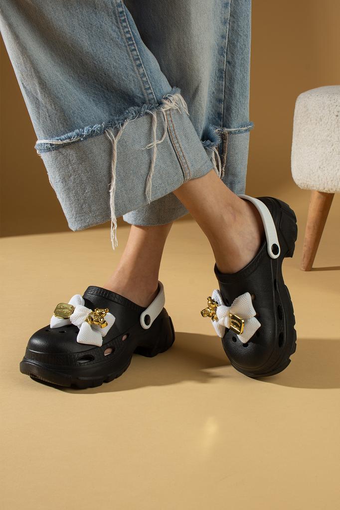 High Sole Ribbon Detailed Eva Comfort Women's Sandals DNZ223-24B