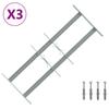 Window Security Grille with 2 Horizontal Bars 3 pcs