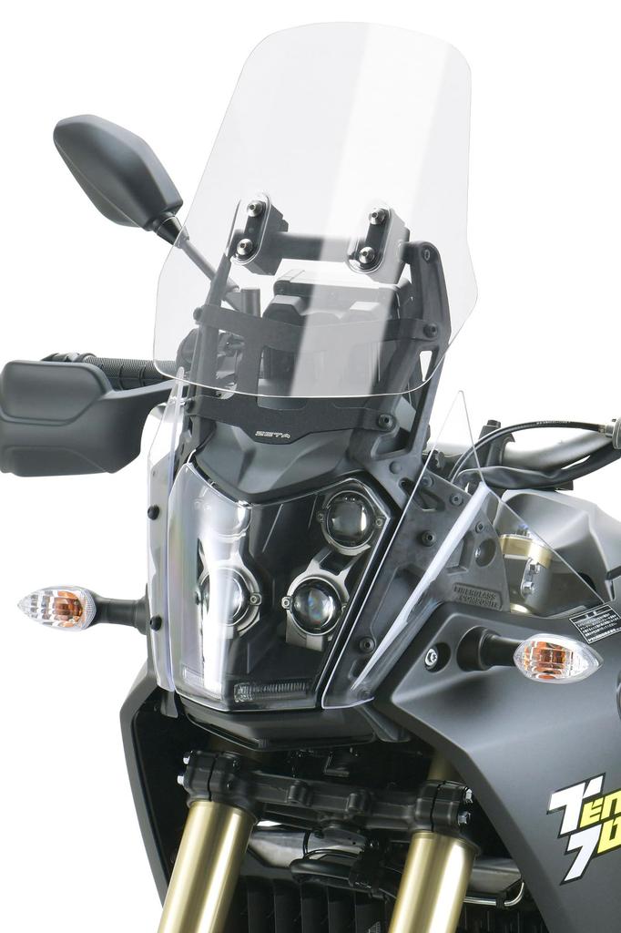 ZETA RACING TENERE700 Adventure Windshield Standard Screen Light Smoke Screen can be inverted Mobile device mounting Mount bar standard equipment