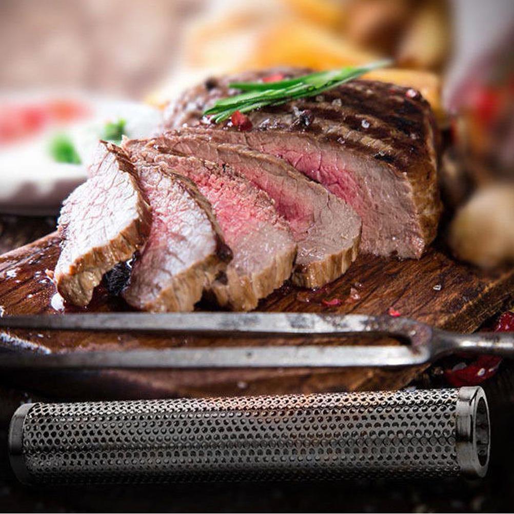 Mesh Pellet Smoker Tube Outdoor Round Cold Hot Stainless Steel Barbecue Smoker Generator