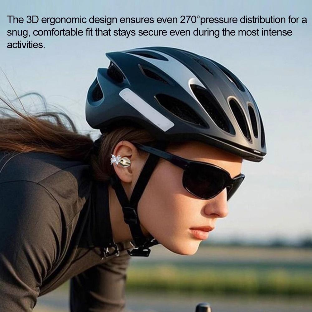 Sports Bluetooth Headphones For TWS Wireless Ear-clip Earbuds Intelligent Noise Cancellation Butterfly Diamond Buckle Decoration
