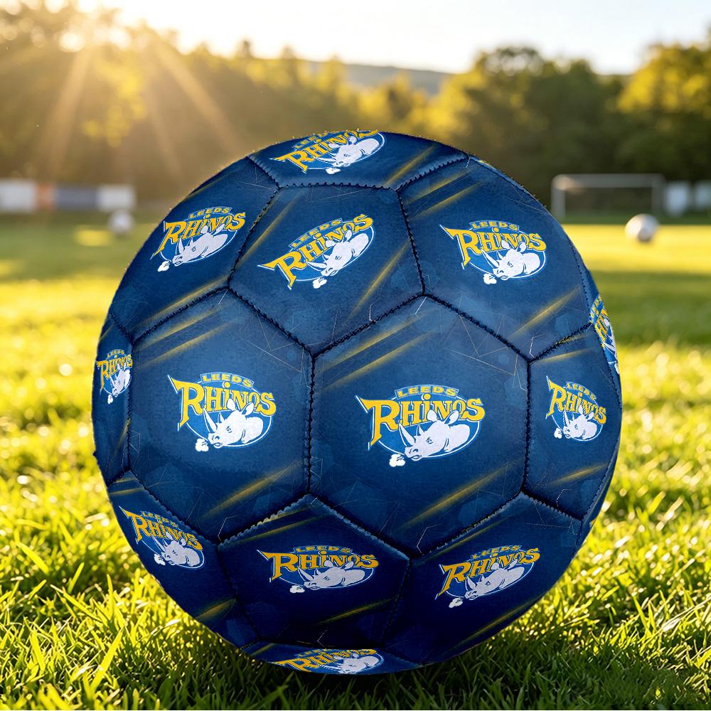 Leeds Rhinos Size 5 Sports Training Ball Shock Absorbing Durable Ball For Match Daily Practice Outdoor Activities