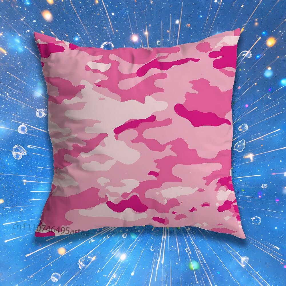 Fashion Camouflage Pillow Case Living Room Sofa Cushion Cover Suitable For Home Bedroom Room Decoration