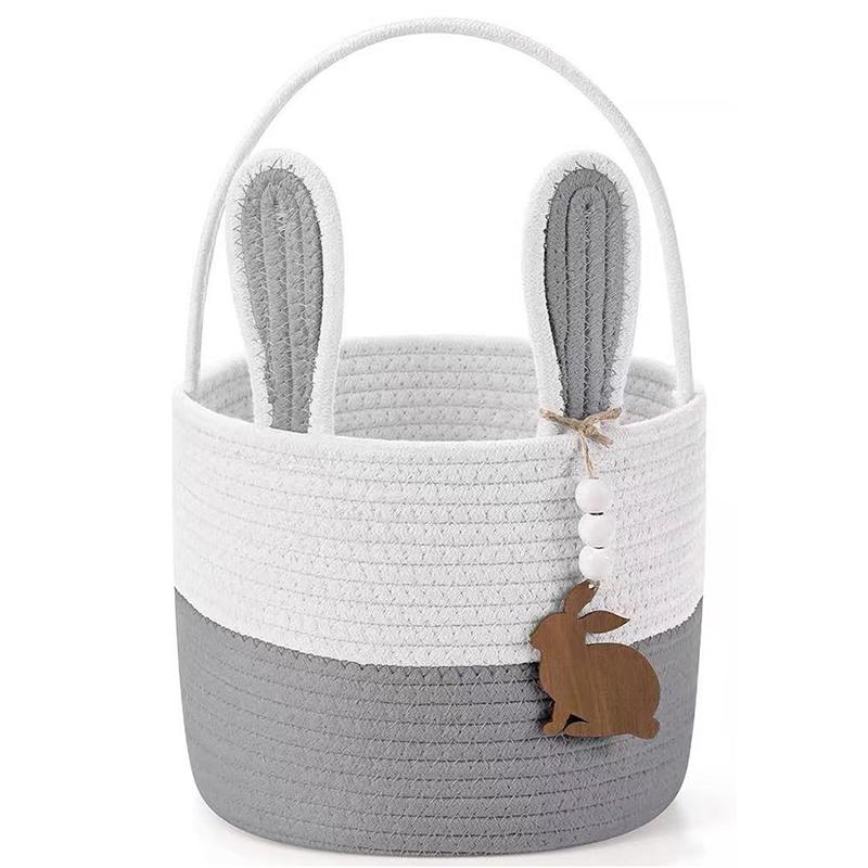 Пасхальная корзина пустые пасхальные корзины предметы первой необходимости для детей мальчиков и девочек с биркой в виде кролика светло-серый 1160₽