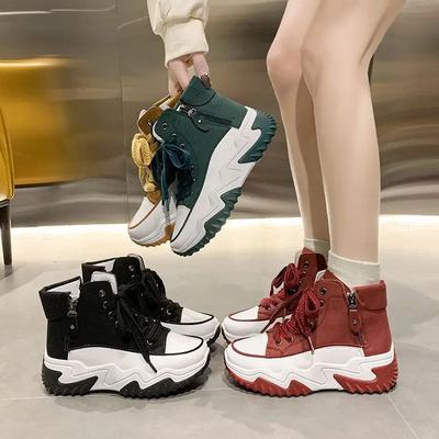 High Top Schuhe Damen 2024 Herbst Neu Dicke Sohle Lässige Damenschuhe Damen Sneaker