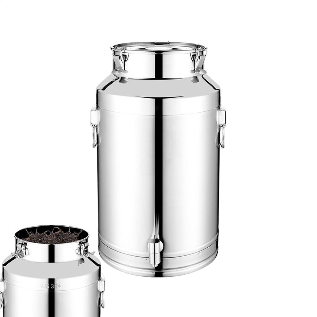 5L/9L/14L Kitchen Sealed Barrel With Faucet Stainless Steel Grease Container With Lid Airtight Milk Bucket Wine Sealed Tank