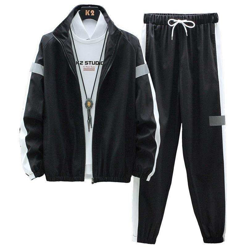 Men Tracksuit Two Piece Set Men'S Sets Sportswear Spring Autumn Jacket+Pants Casual Sports Suit Men Clothing Hip Hop
