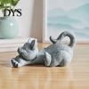 Small Animal Ornament for Shelf Stretching Kitten Figurine, Resin Cat Statue, Cute Ornament, Desktop Stress Relief Toy Compact Decoration Home Office