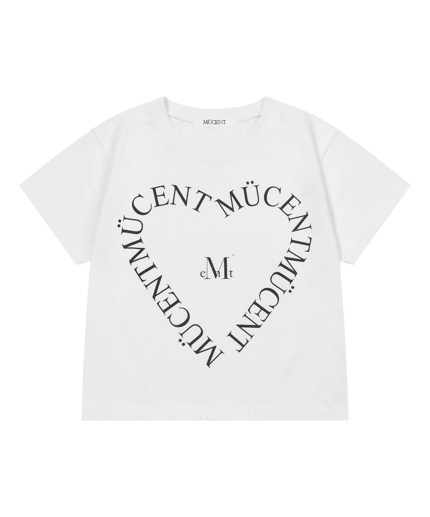 Mucent Heart Lettering Short Sleeve T-Shirt (5 Colors)