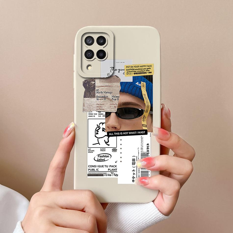 For Samsung Galaxy A12 M12 F12 Phone Case Cartoon Liquid Silicone Full Protection Anti Drop Cover For Samsung A 12 M 12 Bumper