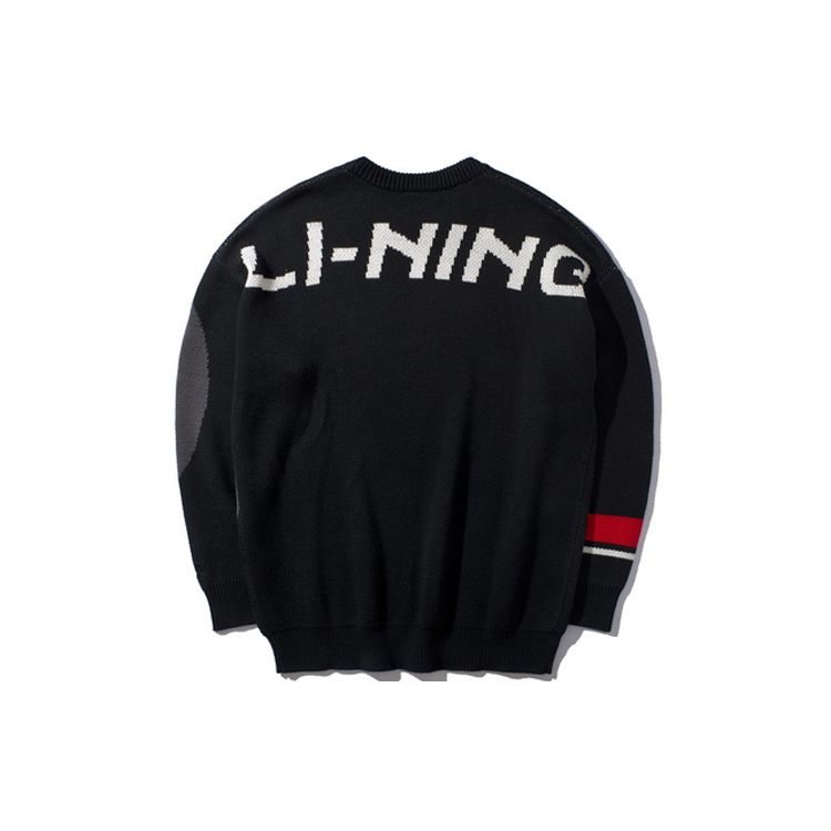 Colaboración Li Ning X Disney Suéter de Punto Holgado para Hombre Suéter Negro AMBP005-3