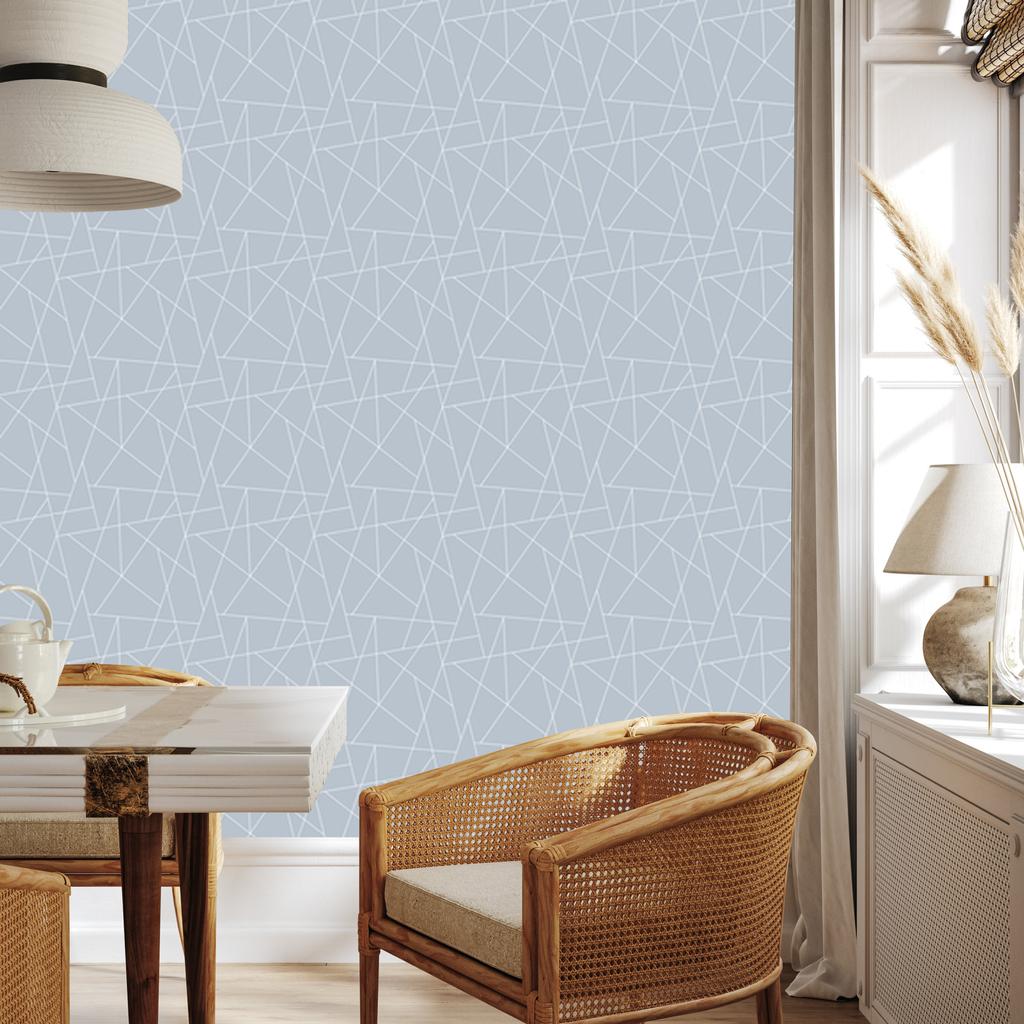 Wallpaper Geometric pattern light gray, soft shapes 50x1000