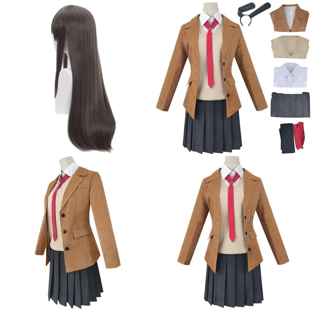 Premium Seishun Buta Yarou Wa Bunny Girl Sakurajima Mai Cosplay Costume Full Set Outfit For Captivating Parties And Events