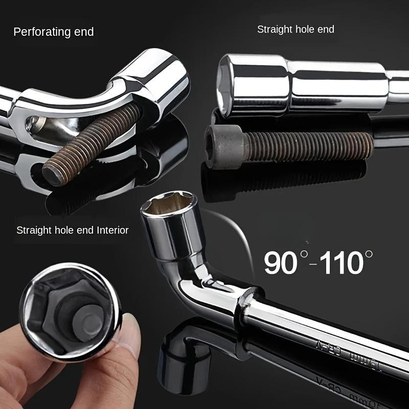 6pcs L-Shaped Perforated Socket Wrench Set for Car Repair Hexagonal Socket Mechanic's Hand Tools with Iron Alloy Body