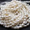 1String, White Natural Freshwater Pearls 10-11mm, Handmade Rice Shape Pearl Beads for Jewelry Making DIY Crafts, Needlework 36cm