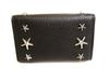 Authentic Jimmy Choo Silver Metal Stars Black Leather 6 Pics Key Case Neptune #9938  Refurbished
