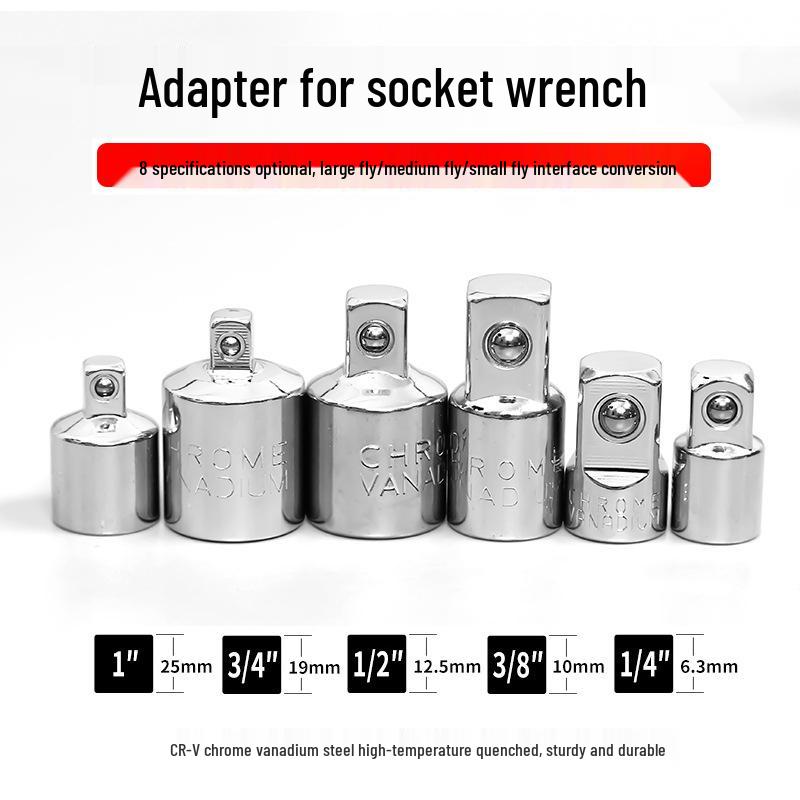 CR-V Chrome Vanadium Steel Ratchet Socket Adapter Set: 1/2 To 3/8 To 1/4