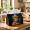 1pc Artistic Animal Tissue Box | Durable, Leopard Floral Suitable for Living Room Accent, Bedroom Decor, Encouragement Gifts, Workplace Gifts, Studios