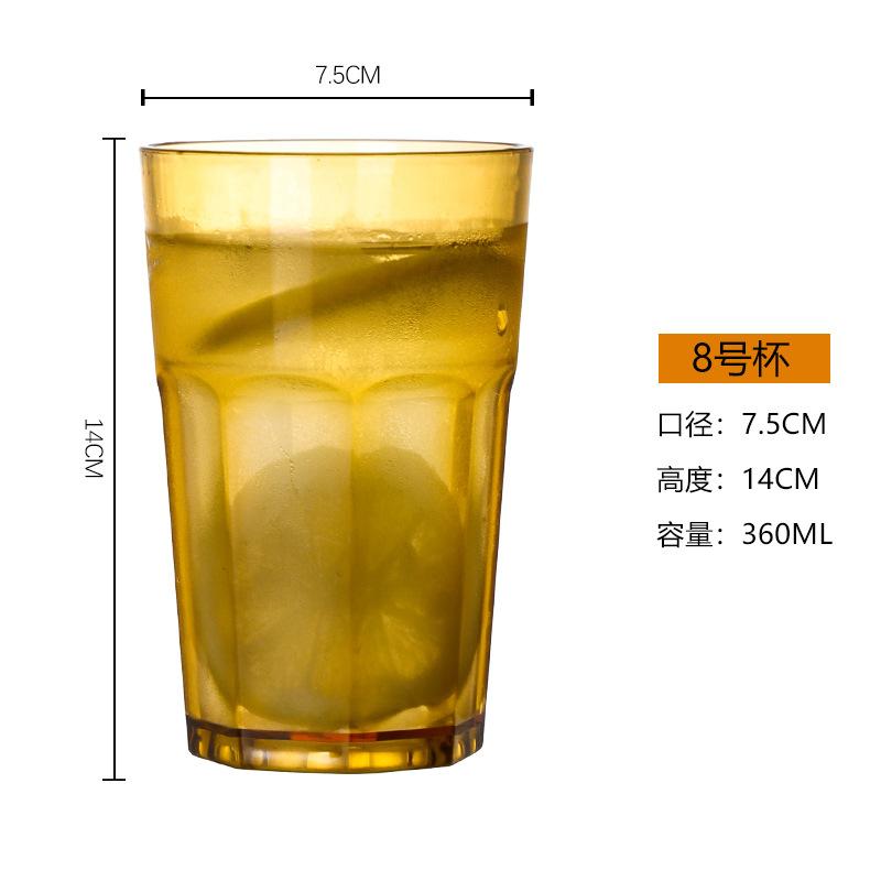2pcs Acrylic Plastic Beer Juice Water Cup Transparent Unbreakable Reusable Milk Drinking Cup Home Bar Party Restaurant Drinkware
