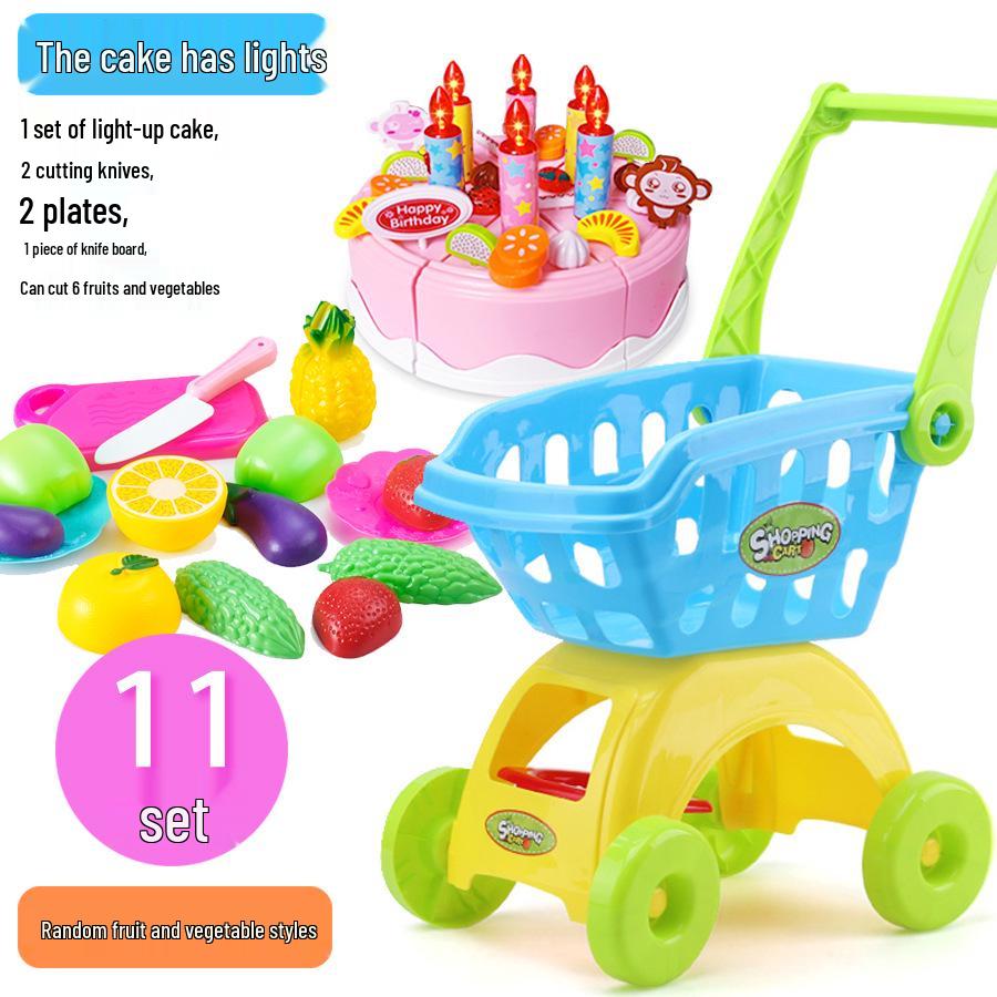 Kids' Shopping Cart Toy Set with Fruit Cutting (Multiple Sizes)
