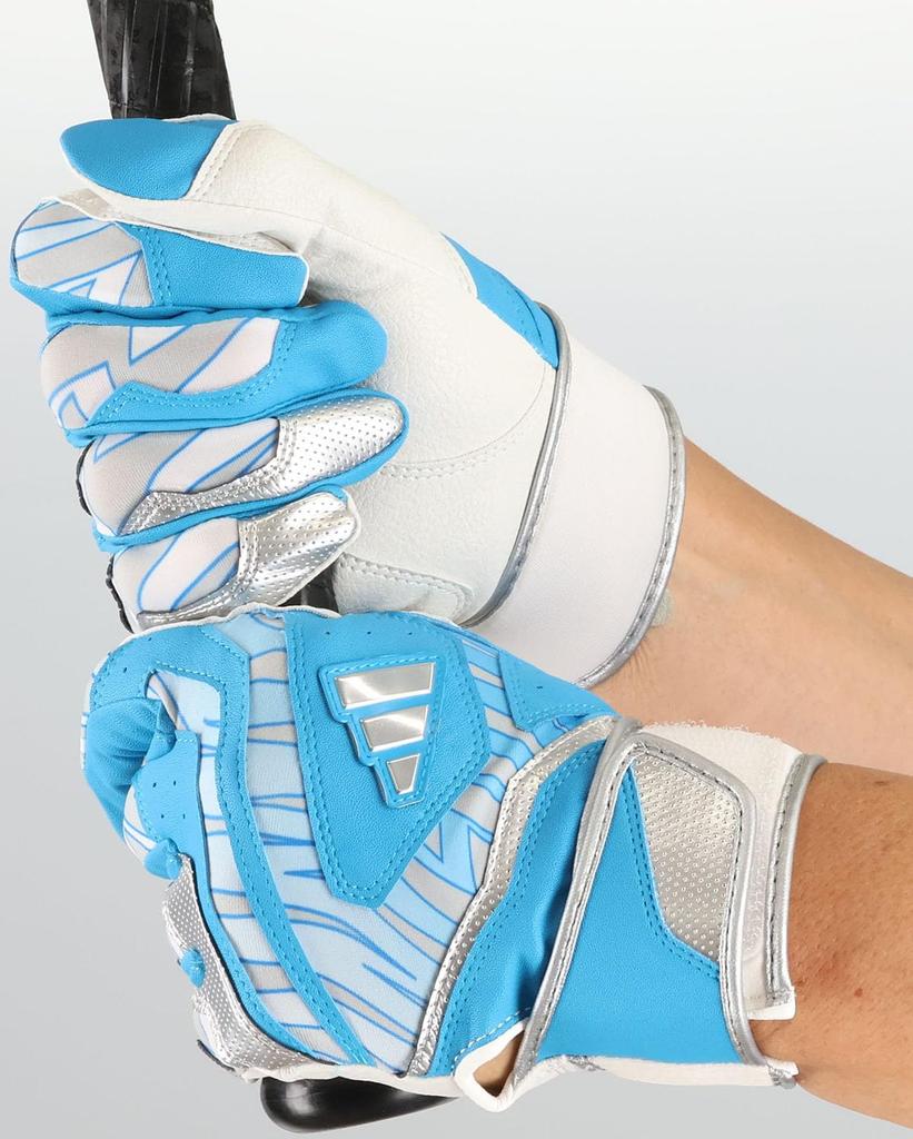 adidas Baseball Batting Light Size LBG504 Gloves, 51, Medium, Blue/Silver (2313L), L,