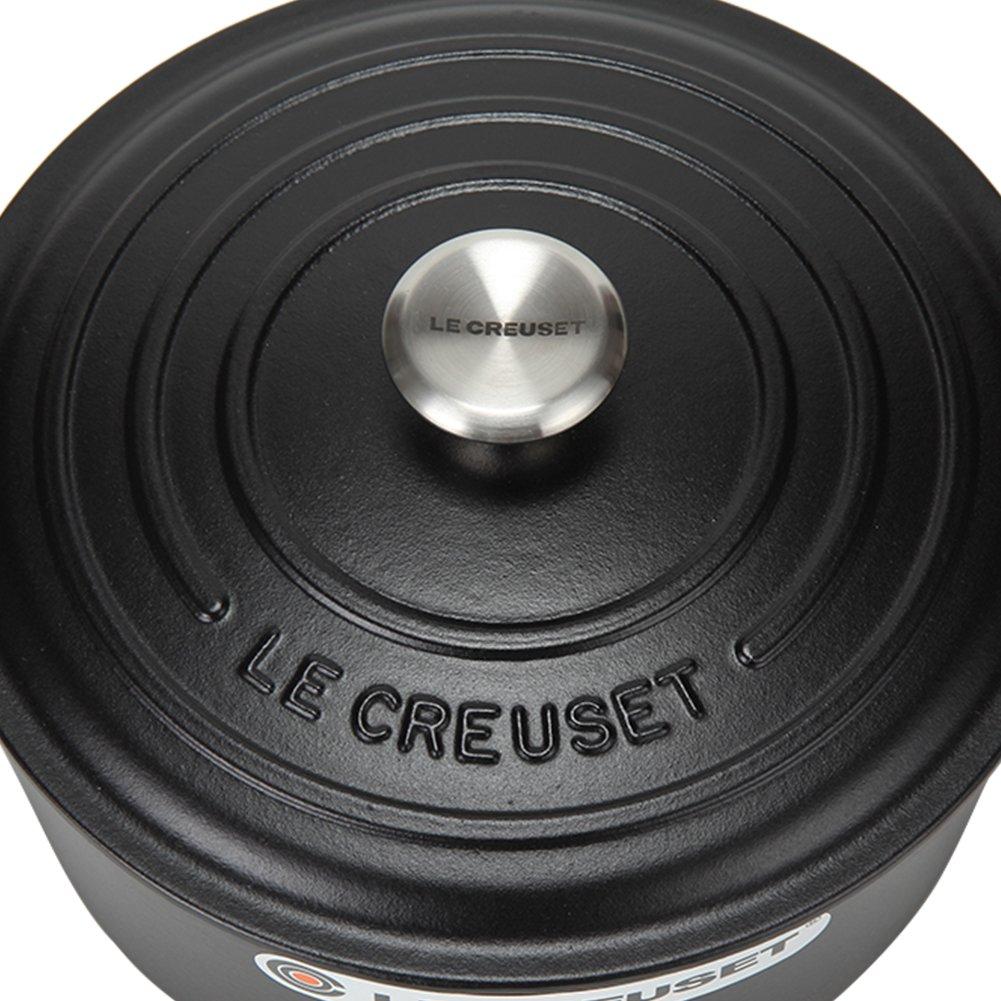Le Creuset SIGNATURE Signature Runde Cocotte 22cm Runde Cocotte Schwarz Matt Schwarz Topf Neues Leben [Le Creuset] Zweihändig [Artikel]