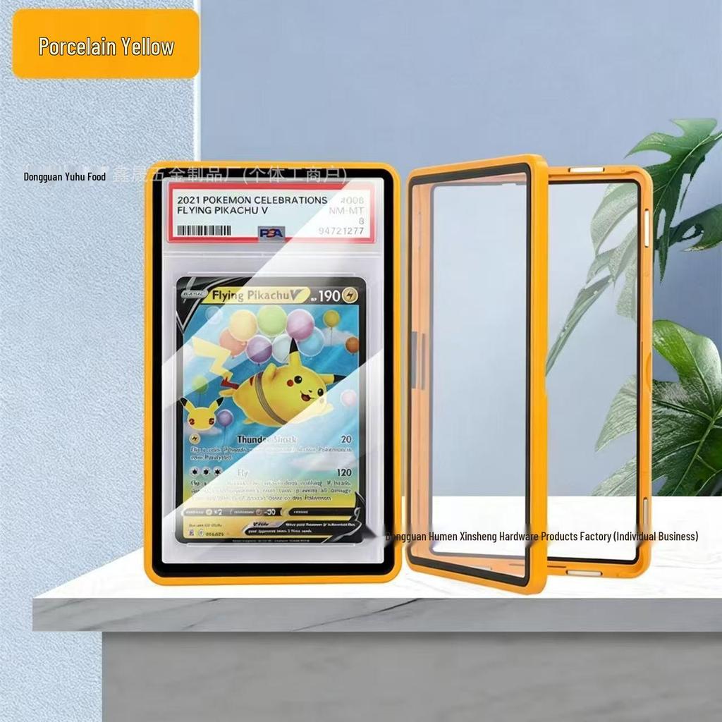 PSA Grading Card Protector: Double-Sided Magnetic Glass Metal Case for Pokemon Pikachu Star Card