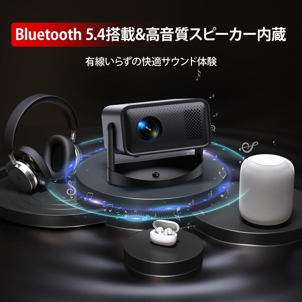 Proyector Casero Nuevo 4K de Techo Compacto Eléctrico Automático Keystone HiFi Bluetooth WIFI Compatible con TV Juego Regalo [Modelo 2025, Rotación 360°, 18,000