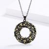 Elegant Women's for Necklace Irregular Polka Dot Circle Necklace Classic Black Gold Jewelry Women's Sweater Chain
